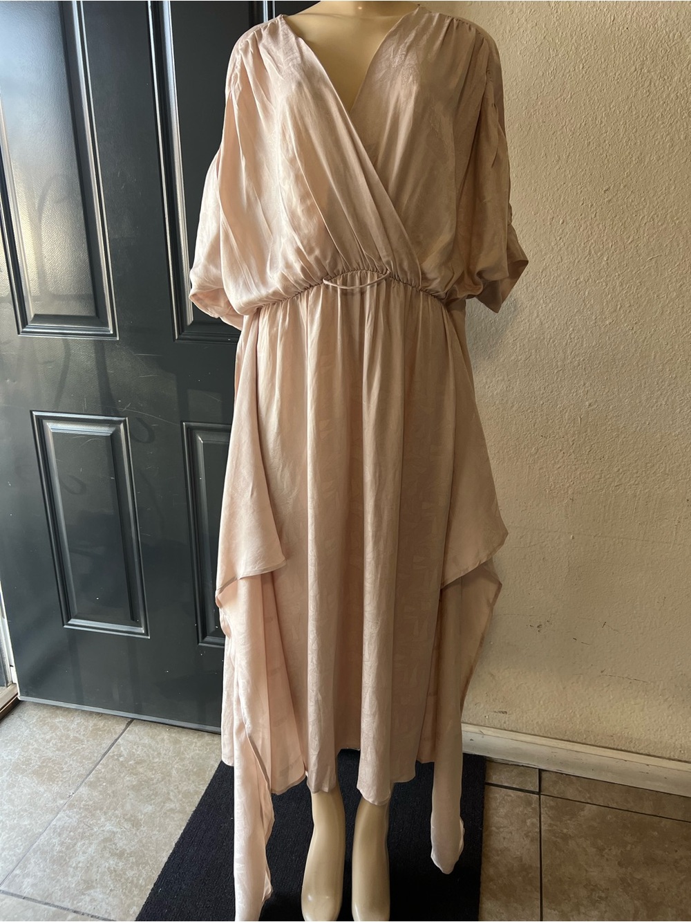 Callahan Blush High-Low Surplice V-Neck Dress